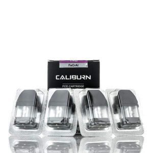 "Uwell Caliburn Replacement Pods – 2mL capacity, top-fill system, 1.4ohm coil resistance, pack of 4"**