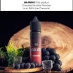 60ml bottle of GB Ice E-liquid by Joosy World, featuring a grape and berry flavor with a cooling ice effect, 3mg nicotine.