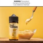 زجاجة من سائل Dead Custard بنكهة كاسترد كريمي، متوفرة عادة بحجم 30 مل أو 60 مل حسب العبوة.