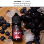 زجاجة سائل إلكتروني GB ICE بحجم 30 مل بنكهة العنب مع لمسة من البرودة، 3 ملغ نيكوتين.