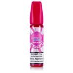 زجاجة سائل دينر ليدي بنكهة مكرونة اللوز وجوز الهند مع الفراولة، سعة 60 مل، تركيز نيكوتين 3 ملغ، مزيج متميز 70% VG و30% PG.