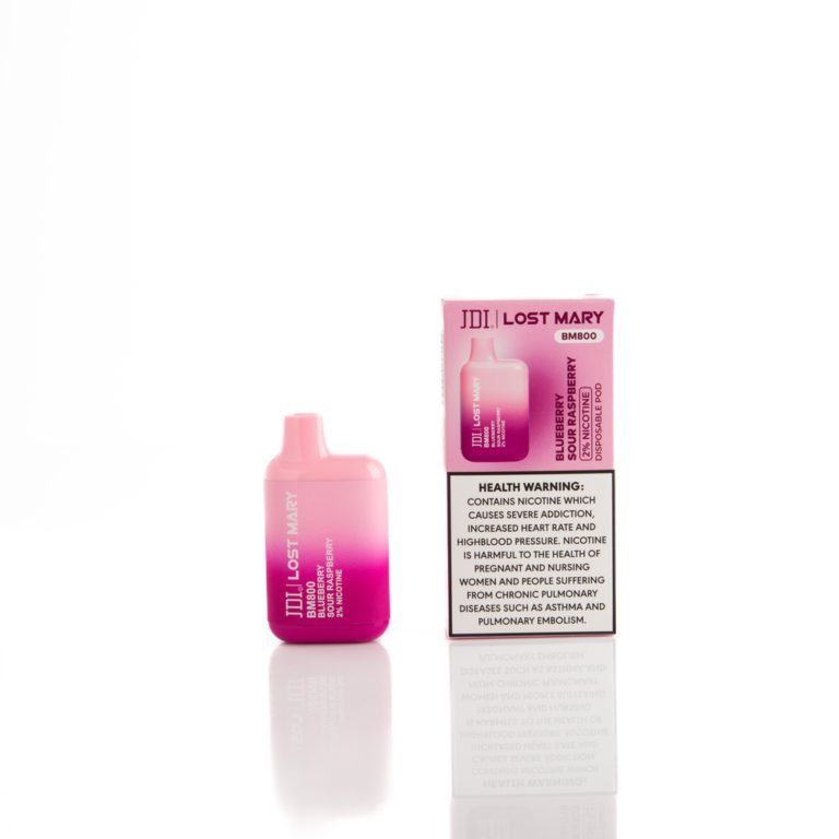 JDI Lost Mary disposable vape, 800 puffs, 20mg nicotine, 2ml e-liquid, 550mAh battery, no charging or refilling required.