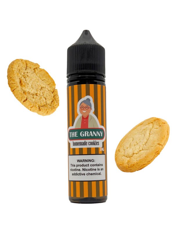 زجاجة سائل Home Made Cookies By The Granny بنكهة البسكويت، سعة 60 مل، تركيز نيكوتين 3 ملغ.