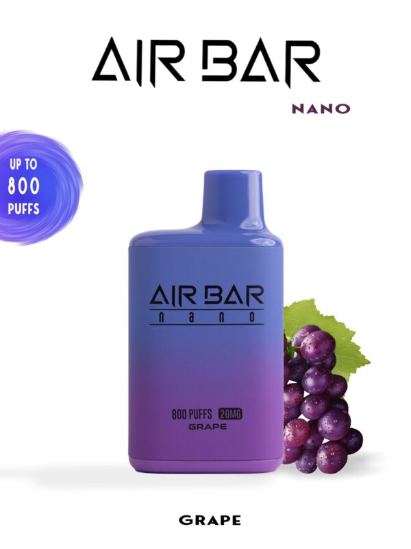 "Air Bar Nano – جهاز فيب بود مغلق، 800 نفثة، نيكوتين 20mg، سهل الاستخدام، تصميم مدمج"