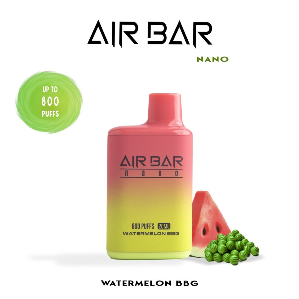 "Air Bar Nano – جهاز فيب بود مغلق، 800 نفثة، نيكوتين 20mg، سهل الاستخدام، تصميم مدمج"