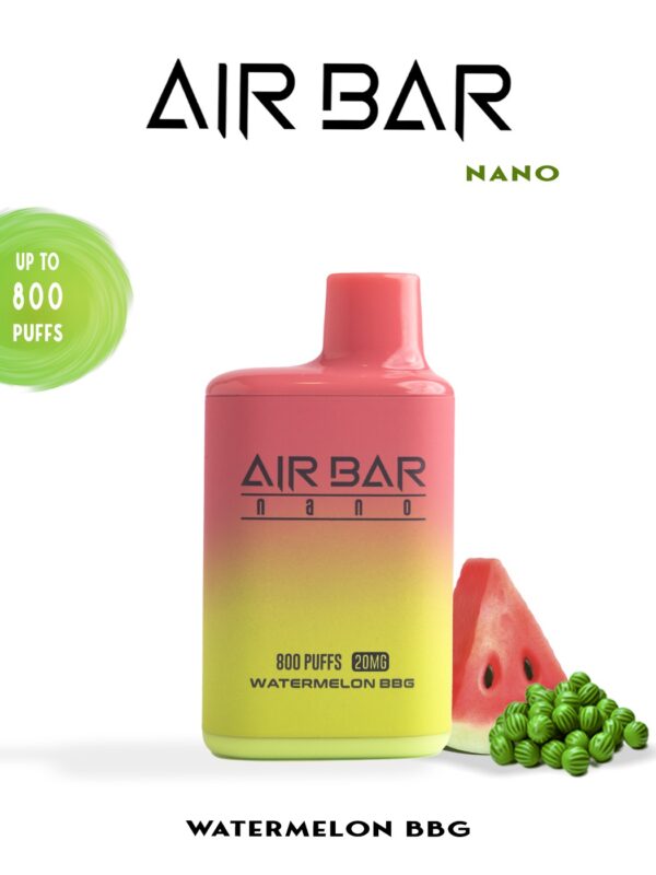 "Air Bar Nano – جهاز فيب بود مغلق، 800 نفثة، نيكوتين 20mg، سهل الاستخدام، تصميم مدمج"