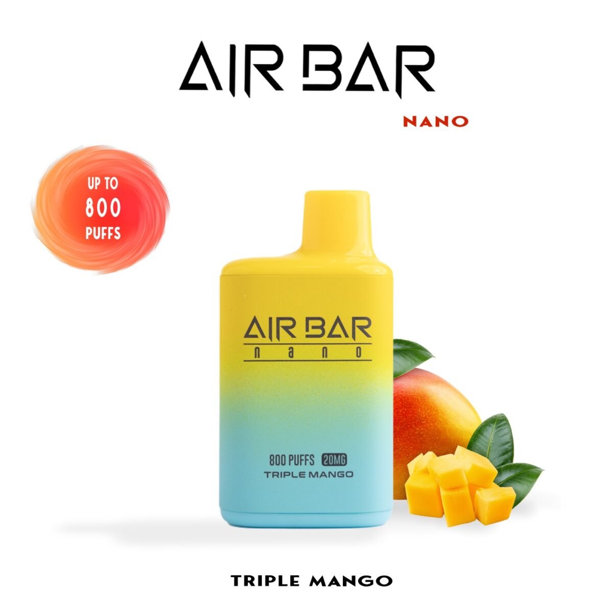 "Air Bar Nano – جهاز فيب بود مغلق، 800 نفثة، نيكوتين 20mg، سهل الاستخدام، تصميم مدمج"