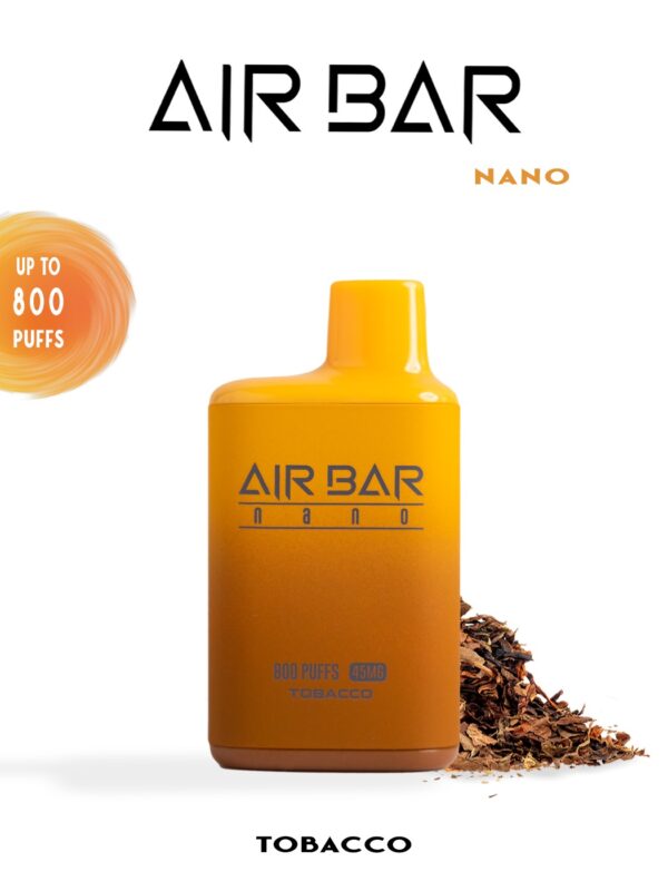 "جهاز Air Bar Nano بنكهة التبغ - 800 نفثة، نظام بود مغلق"