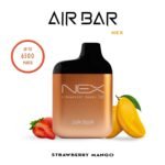 AIRBAR NEX disposable vape with 6500 puffs, 10ml e-liquid, 20mg and 50mg nicotine options, mesh coil, 650mAh USB-C rechargeable battery.