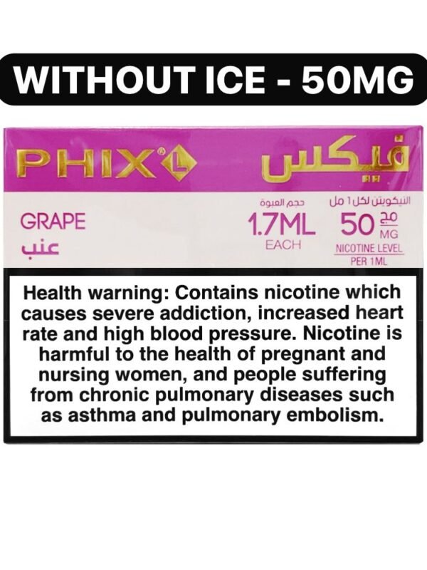 PHIX Vape Pods – 4-Pack, 1.7ml Each, 50mg Nicotine, Ceramic Wick