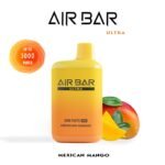 "Air Bar Ultra closed pod vape system with 5000 puffs and 20–45mg nicotine concentration in health-warning packaging"