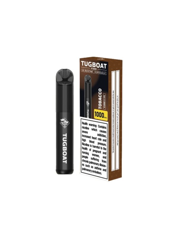 "Tugboat V1000 Disposable Vape بنكهة التبغ - 1000 سحبة"
