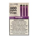 "Pack of 3 vape pods, each offering up to 800 puffs with a built-in 550mAh battery and 1.6 ohm resistance"