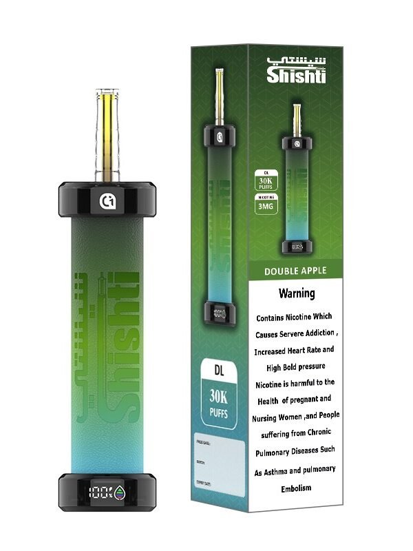 "Shishti vape device – 3% nicotine, USB-C rechargeable, watermelon strawberry melon flavor"