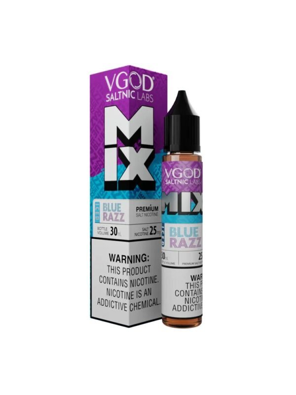 VGOD SaltNic Iced Blue Razz Mix 30ml bottle – balanced 50/50 vape juice for pod systems