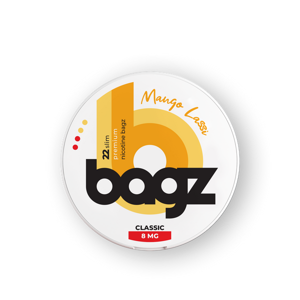 Bagz Bagz Pouch extra strong nicotine pouches, slim format, 8mg/g nicotine, 22 portions per pack.