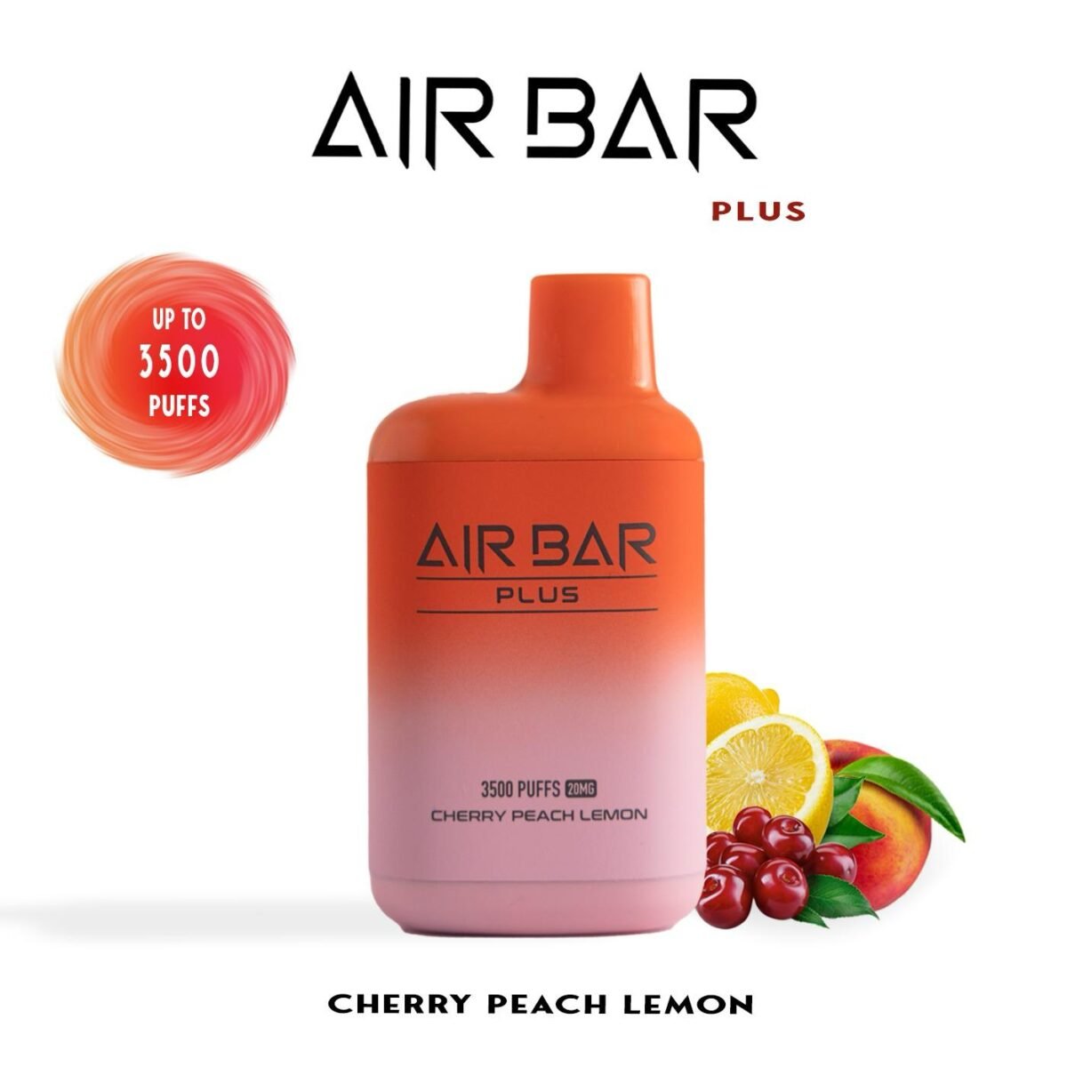 "سيجارة إلكترونية قابلة للتصرف بنكهة الكرز، الخوخ، والليمون - 3500 سحبة"