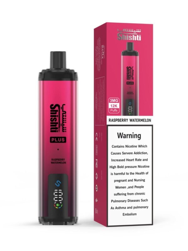 "Shishti Plus disposable vape – 3MG nicotine, 12,000 puffs, airflow control, MTL/RDTL/DTL compatible"