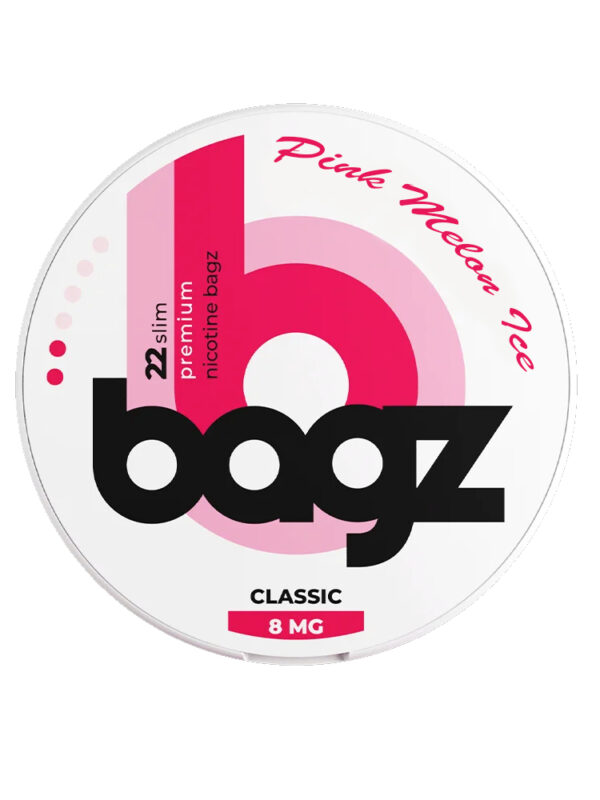 Bagz Bagz Pouch extra strong nicotine pouches, slim format, 8mg/g nicotine, 22 portions per pack.