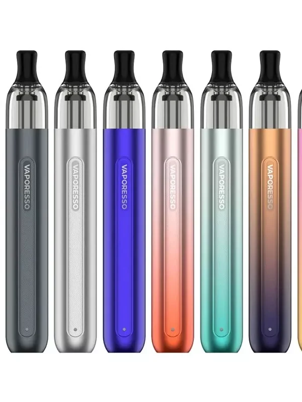 "Vaporesso Eco One vape pen with 1100mAh battery, side-filling pods, and inhale activation."