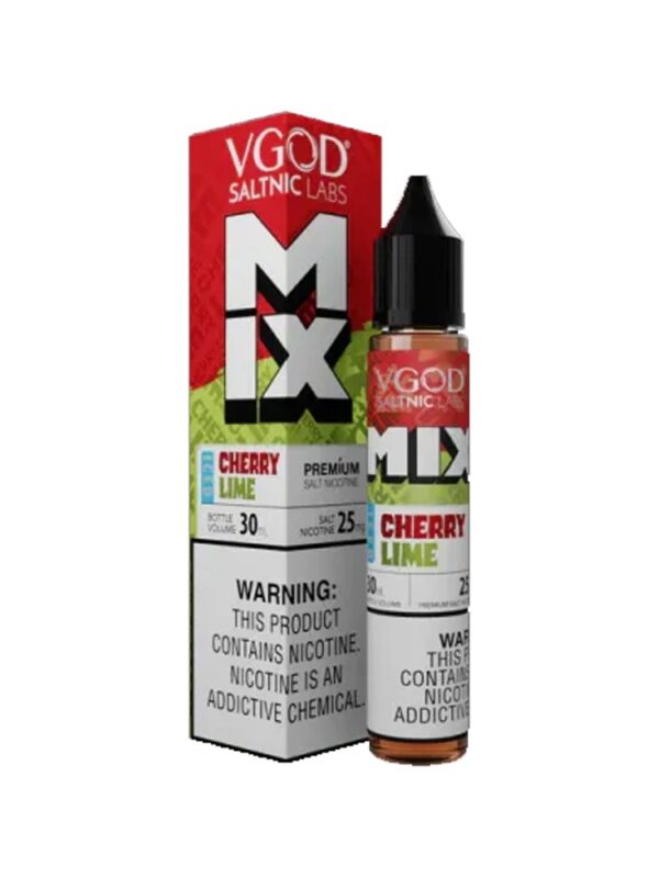 VGOD Iced Mix Cherry Lime 30ml salt nicotine e-liquid bottle, 25mg or 50mg strength, designed for MTL pod devices.