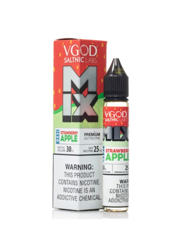 VGOD Mix Strawberry Apple Iced 30ml salt nicotine ejuice bottle, available in 25mg and 50mg, sold at VAYYIP Ecigarette Store q8 vape kuwait