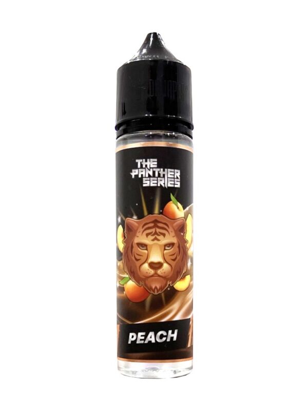The Panther Series Peach 60ml e-liquid bottle with 3mg nicotine, suitable for shisha puff devices.