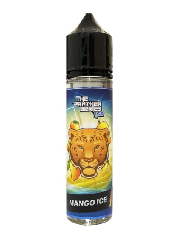 The Panther Series Mango Ice 60ml e-liquid bottle with 3mg nicotine, suitable for shisha puff devices.