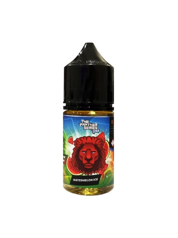 The Panther Series Watermelon Ice 30ML e-liquid bottle with 50MG nicotine strength, suitable for shisha puff devices.