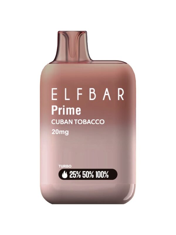 فيب ELFBAR Prime بنكهة تبغ كوبي فاخر - 1000 سحبة مع خاصية التيربو