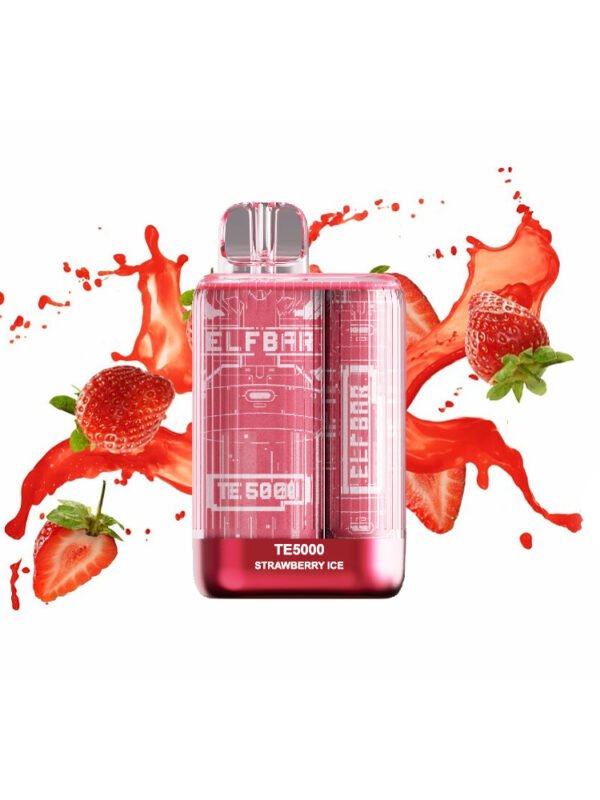 ELF BAR Disposable E-Cigarette – Strawberry Ice Flavor, 5000 Puffs, 650mAh Battery