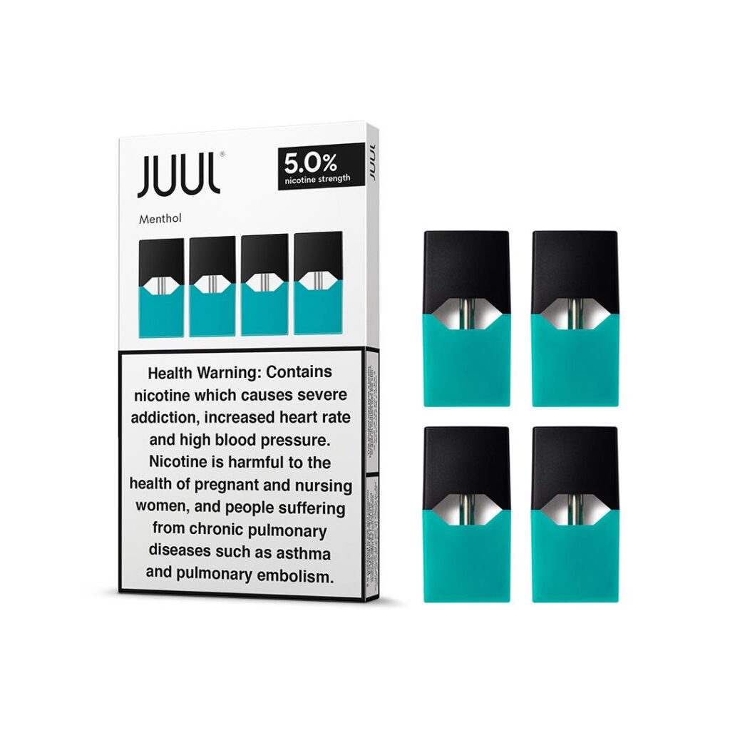 "JUUL Menthol Pods – 4-Pack, 5.0% Nicotine Strength, Pre-filled Cartridges"