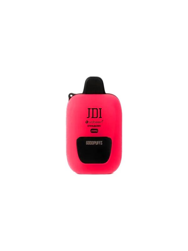 JDI Vabeen Strawberry vape with 6000 puffs, digital screen, and rechargeable battery.