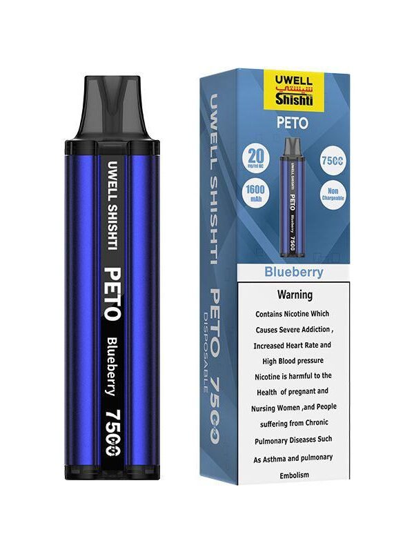 جهاز شيشة إلكترونية UWELL Caliburn X 7500 سحبة، 20 ملغ نيكوتين، بطارية داخلية 1600 مللي أمبير، تصميم مدمج وسعة 13 مل.