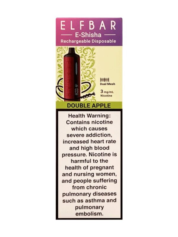 Elf Bar E-Shisha Rechargeable Disposable – Double Apple Flavor with Dual Mesh Technology
