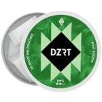 DZRT mini dry nicotine pouches in a discreet can, 10mg strength, 20 pouches per pack.