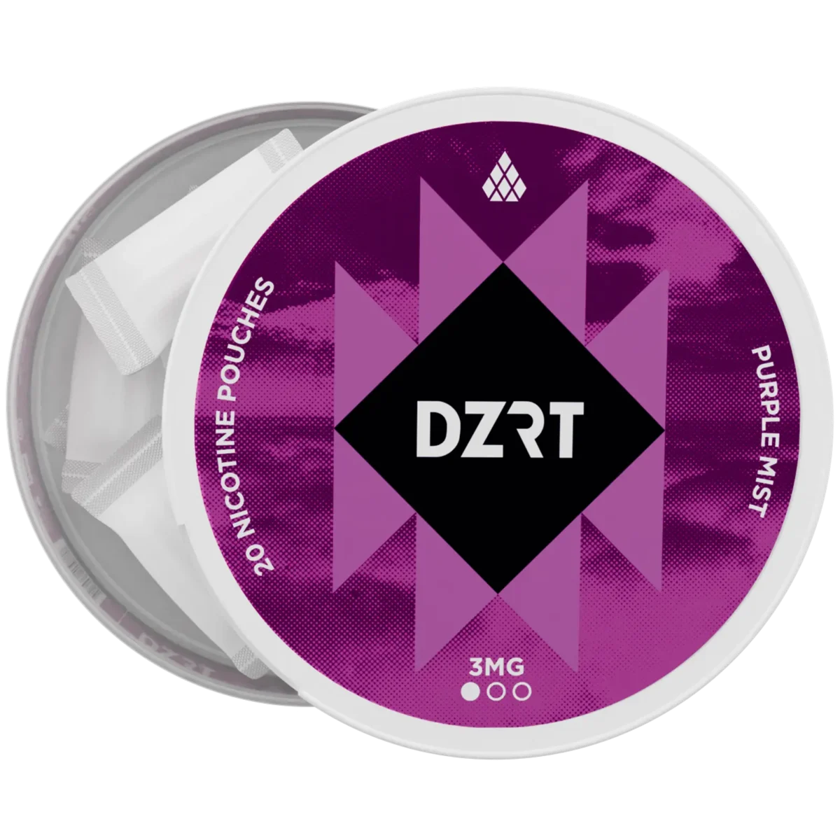 DZRT Mini Nicotine Pouches – 10mg | Discreet & Tobacco-Free DZRT mini dry nicotine pouches in a discreet can, 10mg strength, 20 pouches per pack.
