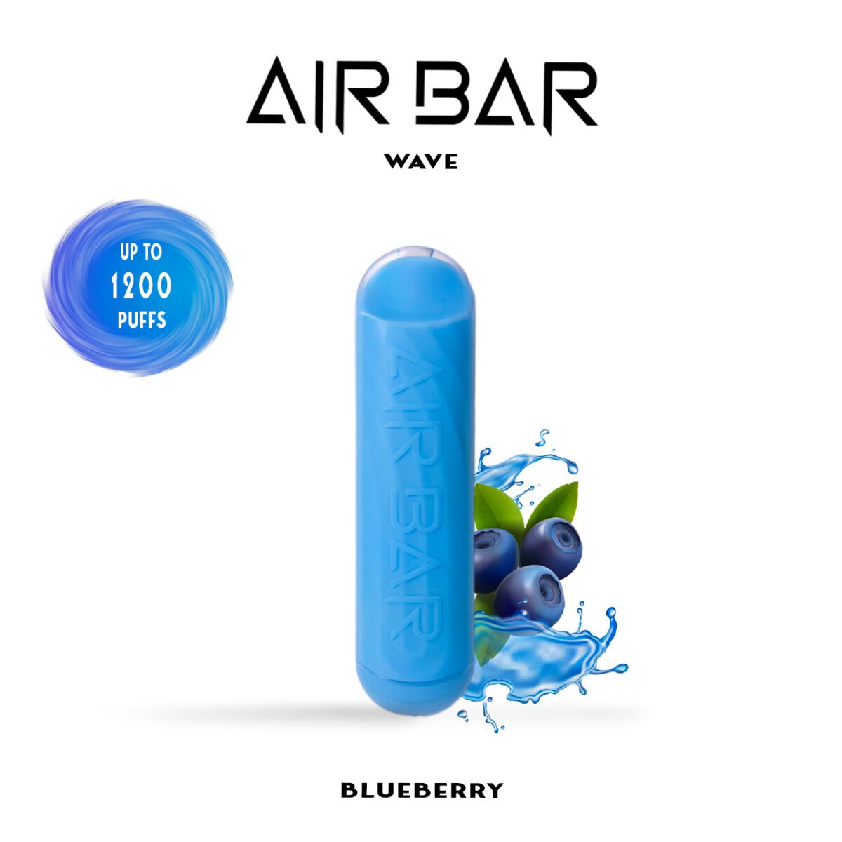 Air Bar Wave disposable vape in a sleek cylindrical design, offering up to 1200 puffs.