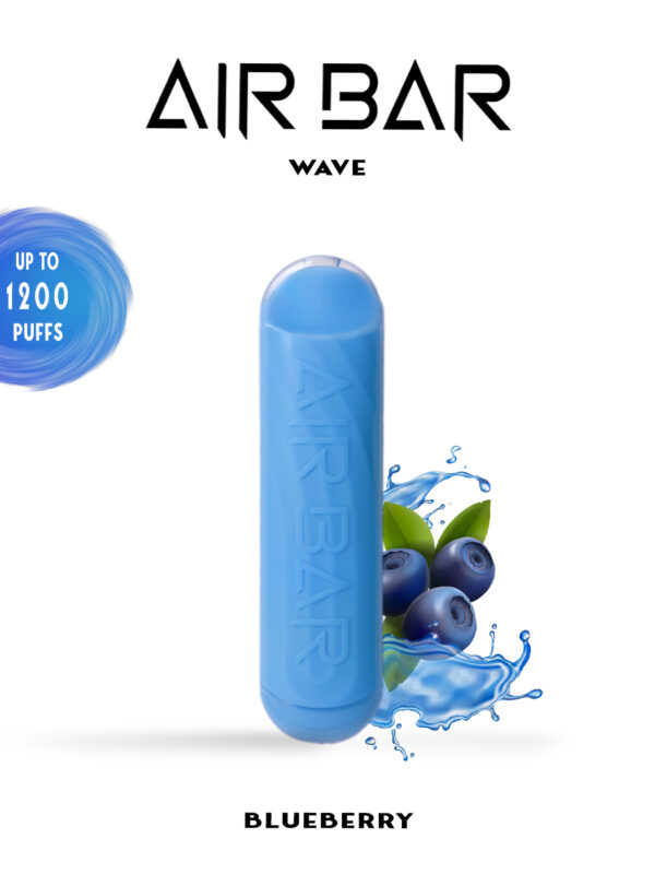 Air Bar Wave disposable vape in a sleek cylindrical design, offering up to 1200 puffs.