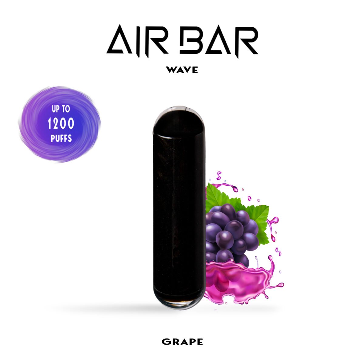Air Bar Wave disposable vape in a sleek cylindrical design, offering up to 1200 puffs.