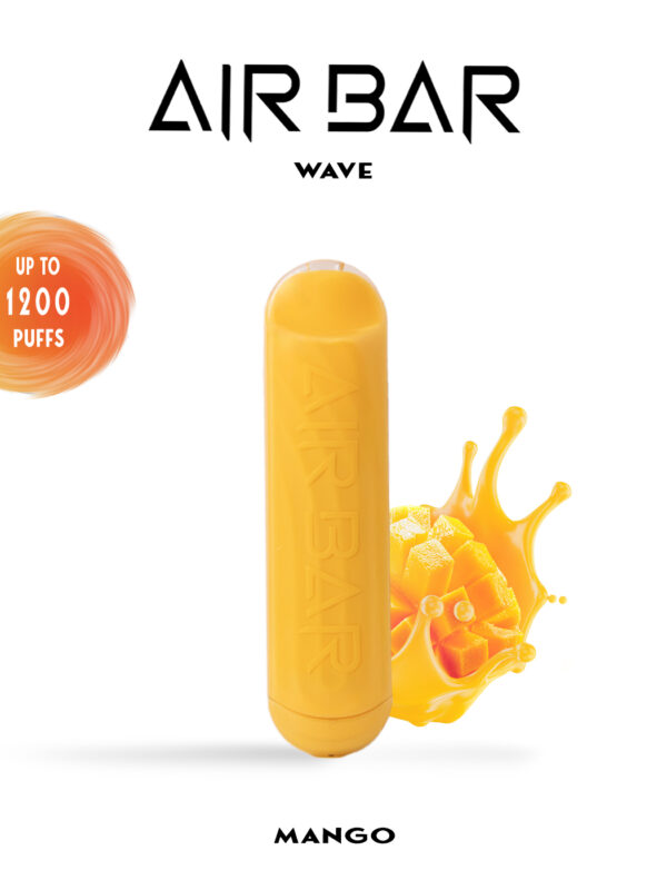 Air Bar Wave disposable vape in a sleek cylindrical design, offering up to 1200 puffs.