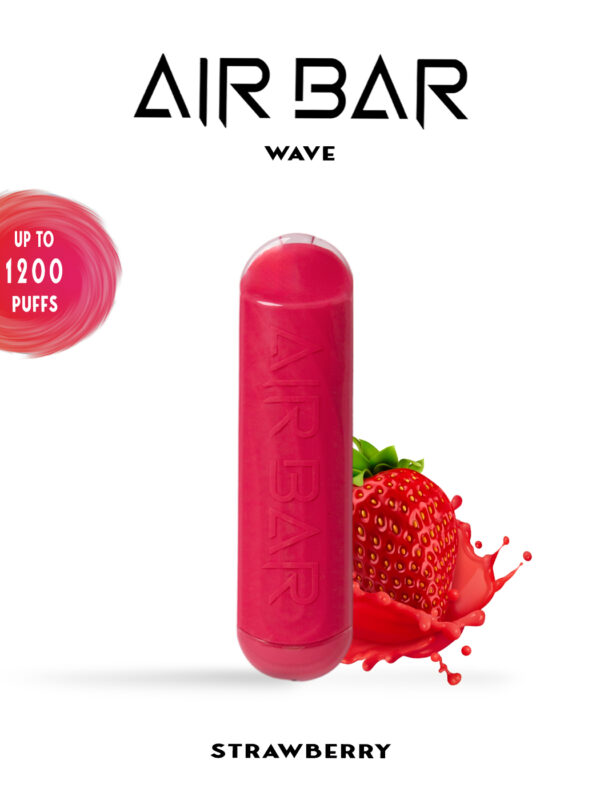 Air Bar Wave disposable vape in a sleek cylindrical design, offering up to 1200 puffs.