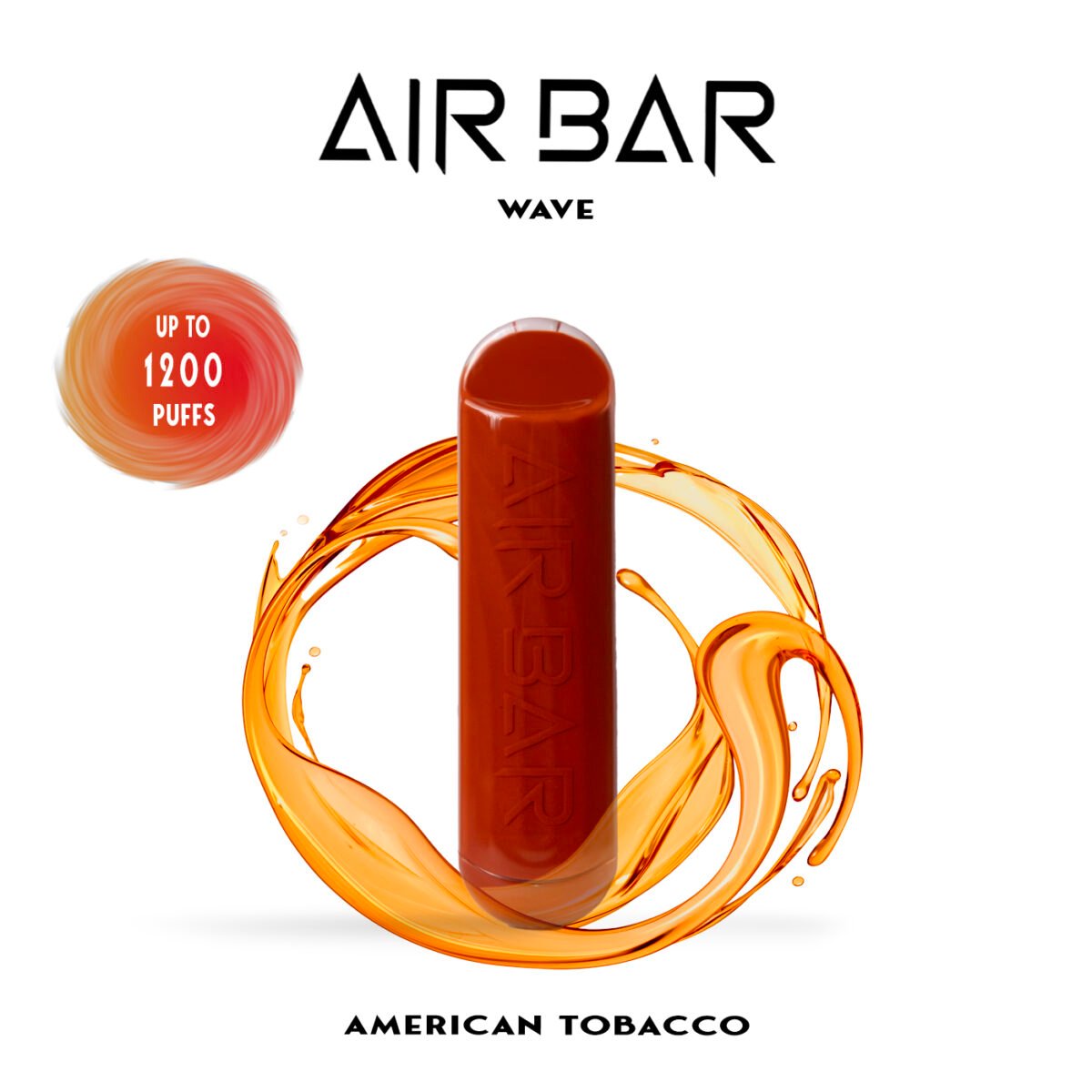 Air Bar Wave disposable vape in a sleek cylindrical design, offering up to 1200 puffs.