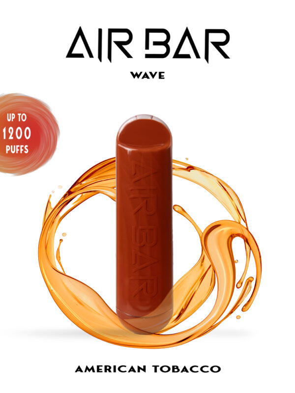 Air Bar Wave disposable vape in a sleek cylindrical design, offering up to 1200 puffs.