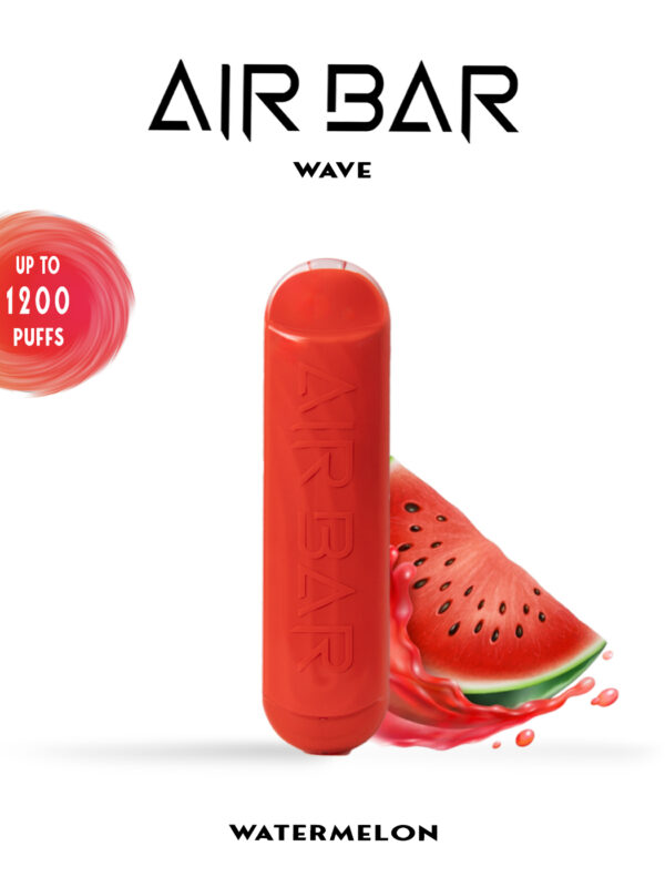 Air Bar Wave disposable vape in a sleek cylindrical design, offering up to 1200 puffs.