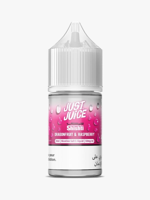 Just Juice Nicotine Salt bottles highlighting premium salicylate formula for smoother vaping.